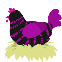A sable and plum chicken with a bar pattern