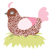 (unnamed), a russet and rose chicken with a double-lace pattern