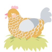 A honey and mist chicken with a lace pattern