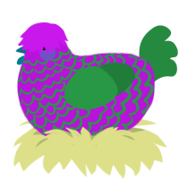 (unnamed), a amethyst and viridian chicken with a lace pattern