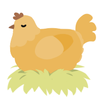 A honey chicken with a head pattern