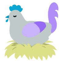 A silver and lilac chicken
