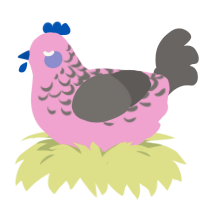(unnamed), a pink and grey chicken with a half-lace pattern