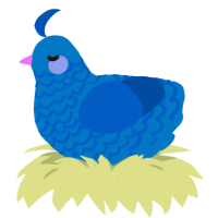 A sapphire and ultramarine chicken with a lace pattern