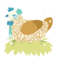 A white and gold chicken with a double-lace pattern