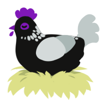 snowflake obsidian, a black and silver chicken with a neck-speckle pattern