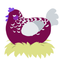 A wine and mist chicken with a half-lace pattern