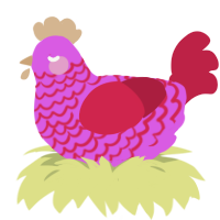 (unnamed), a orchid and crimson chicken with a lace pattern