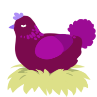 A wine and plum chicken with a neck-speckle pattern