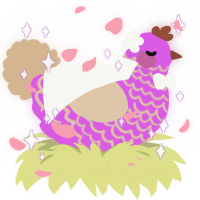 A orchid and beige chicken with a lace pattern