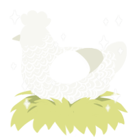 A white chicken with a double-lace pattern