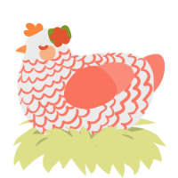 Marigold, a black and sea chicken with a lace pattern