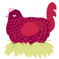 (unnamed), a maroon and crimson chicken with a lace pattern