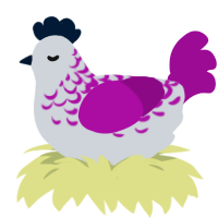 nameless, a mist and plum chicken with a half-lace pattern