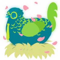 A sea and grass chicken with a half-lace pattern