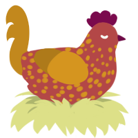 Ketchup, a red and ochre chicken with a speckle pattern