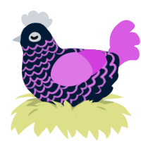 A tumblr and orchid chicken with a lace pattern