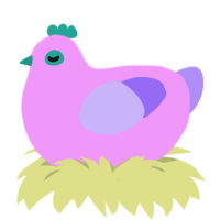 A lavender and lilac chicken