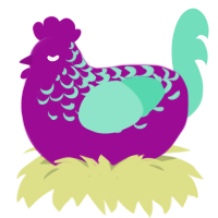 specter, a plum and mint chicken with a half-lace pattern