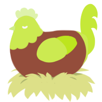 A russet and lime chicken with a head pattern
