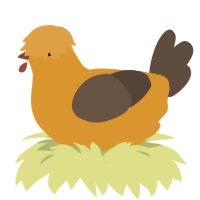 A orange and bark chicken