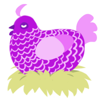 (unnamed), a amethyst and lavender chicken with a lace pattern