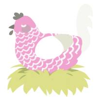 (unnamed), a pink and white chicken with a lace pattern