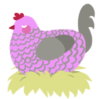 A lavender and ash chicken with a lace pattern