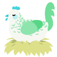 A white and spring chicken with a half-lace pattern