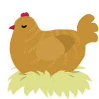 A gold chicken with a half-bar pattern