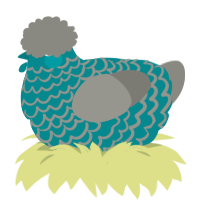 A teal and ash chicken with a lace pattern