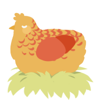 A honey and vermilion chicken with a half-lace pattern