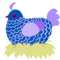 33600 Ocean Spritz, a ultramarine and lilac chicken with a lace pattern