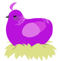A amethyst and orchid chicken with a neck-band pattern