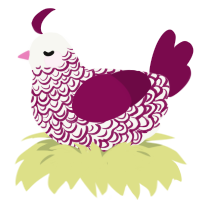 A white and wine chicken with a double-lace pattern
