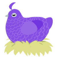 violetta, a blurple chicken with a lace pattern