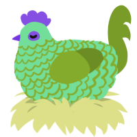 A spring and chartreuse chicken with a lace pattern