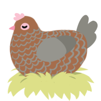 A brown and ash chicken with a lace pattern