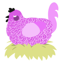 A orchid and lavender chicken with a double-lace pattern