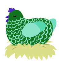 (unnamed), a leaf and mint chicken with a lace pattern
