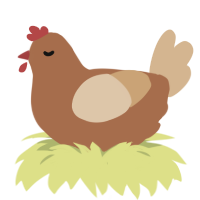 A brown and beige chicken