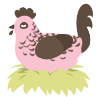 A rose and bark chicken with a half-lace pattern
