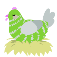 (unnamed), a grass and silver chicken with a bar pattern