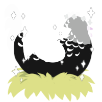 V, a black and mist chicken with a half-lace pattern