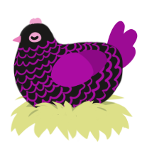 A sable and plum chicken with a lace pattern