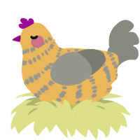 A honey and ash chicken with a bar pattern