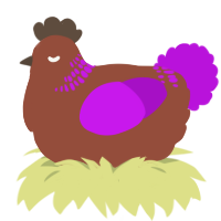 A russet and amethyst chicken with a neck-band pattern