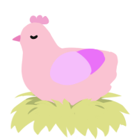 Pinky, a rose and lavender chicken