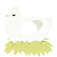 A white chicken with a double-lace pattern
