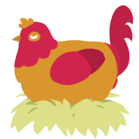 A orange and crimson chicken with a head pattern